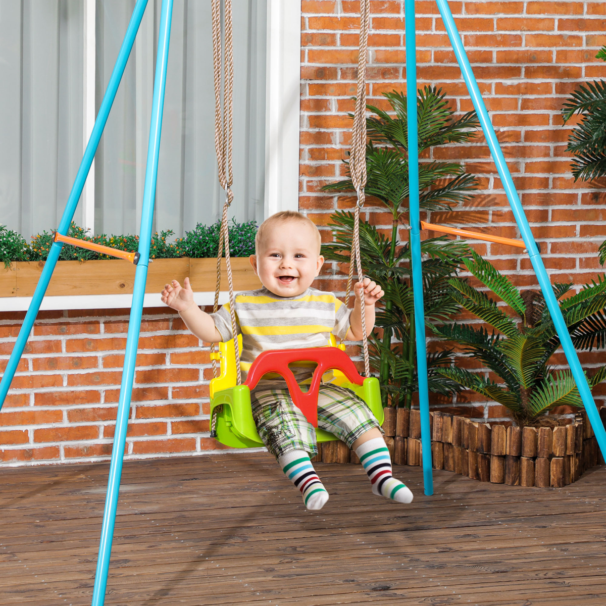 3-in-1 Adjustable Baby Swing for 9-36 Months, Indoor/Outdoor Safe