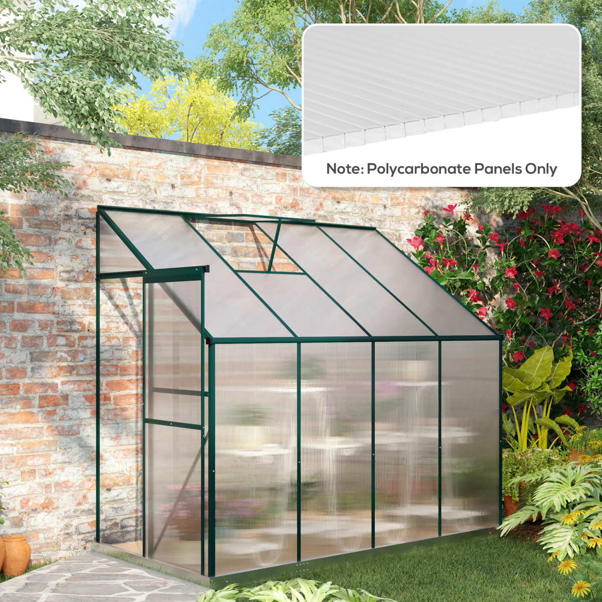 Outsunny 14-Piece Twin-Wall Polycarbonate Greenhouse Panels, 121 x 61 x 4mm