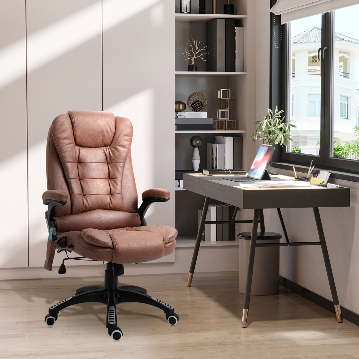 Executive Reclining Chair with Heating Massage Points, Brown