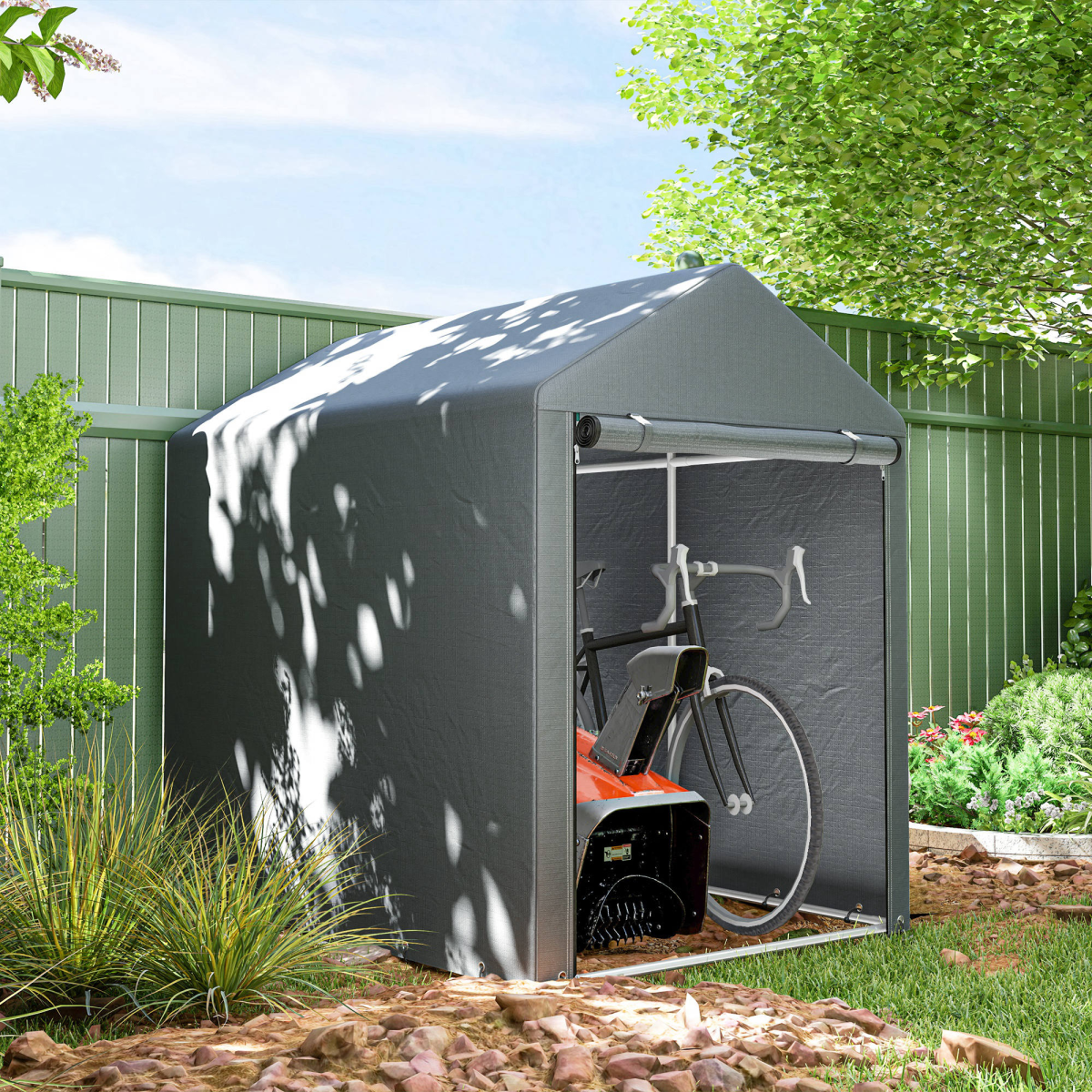 Outsunny 179 x 120cm Temporary Garden Shed with Weather-Resistant Cover