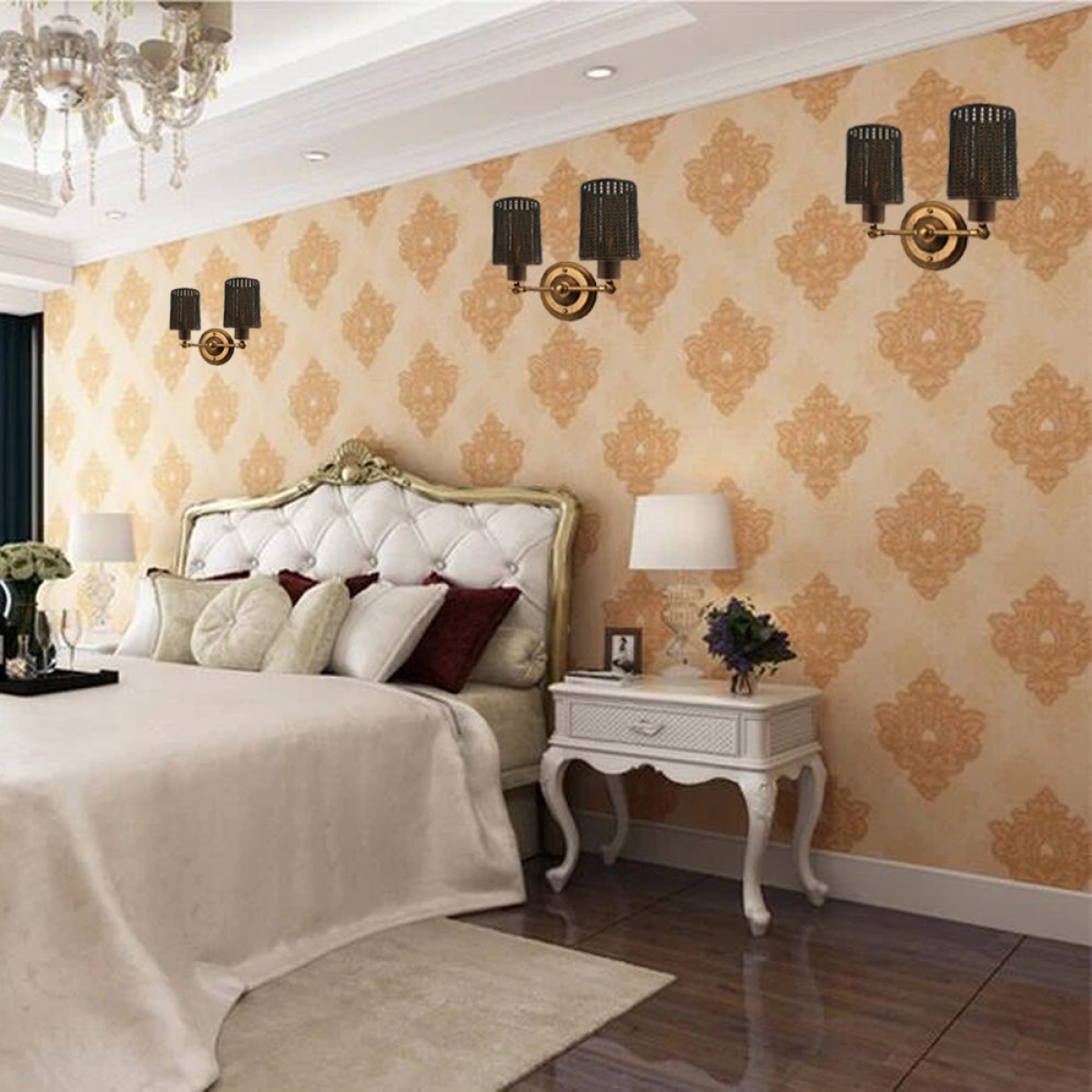Brushed Copper Wall Light, Wall-Mounted Iron Sconce for Living Room