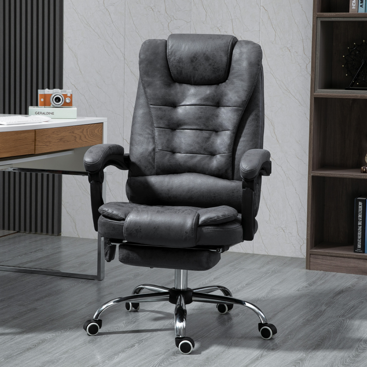 Vinsetto High Back Heated Massage Reclining Office Chair, Dark Grey