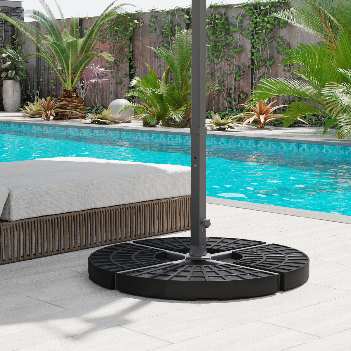 Outsunny 4-Piece Fillable Umbrella Weight Base for Cross Bases