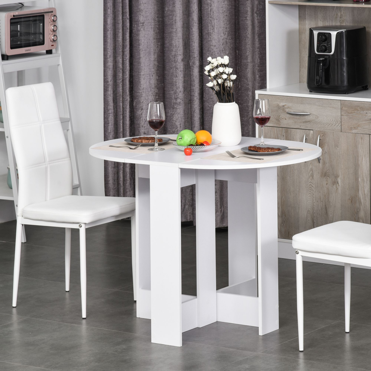Homcom Foldable Drop Leaf Dining Table for Small Kitchens