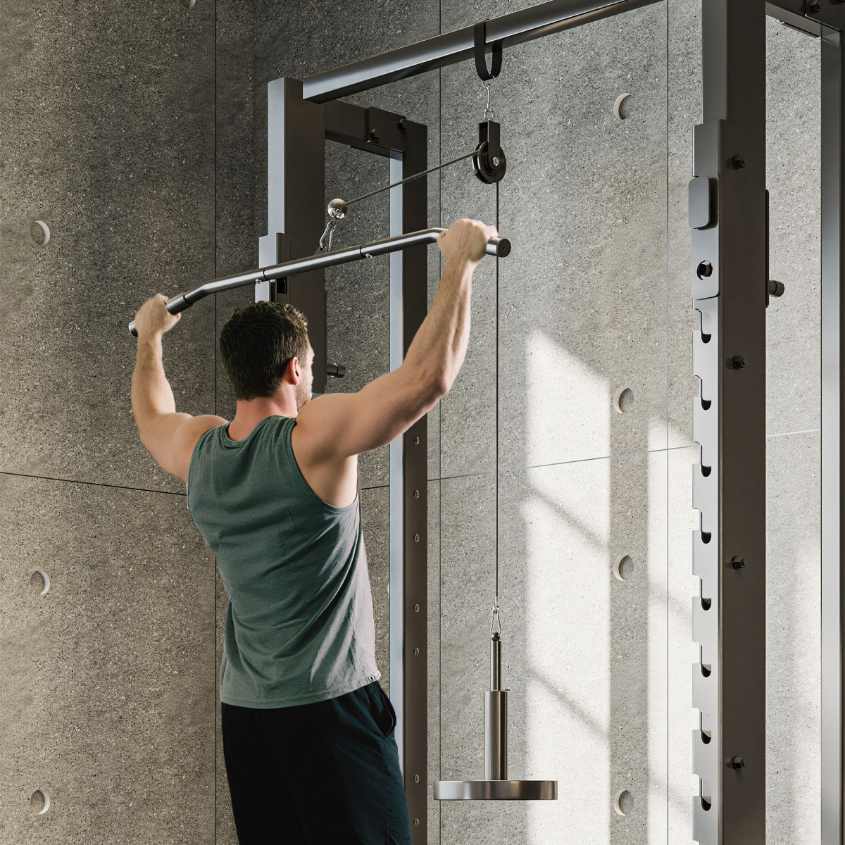 SPORTNOW Home Gym Cable Pulley System with Universal Loading Pin