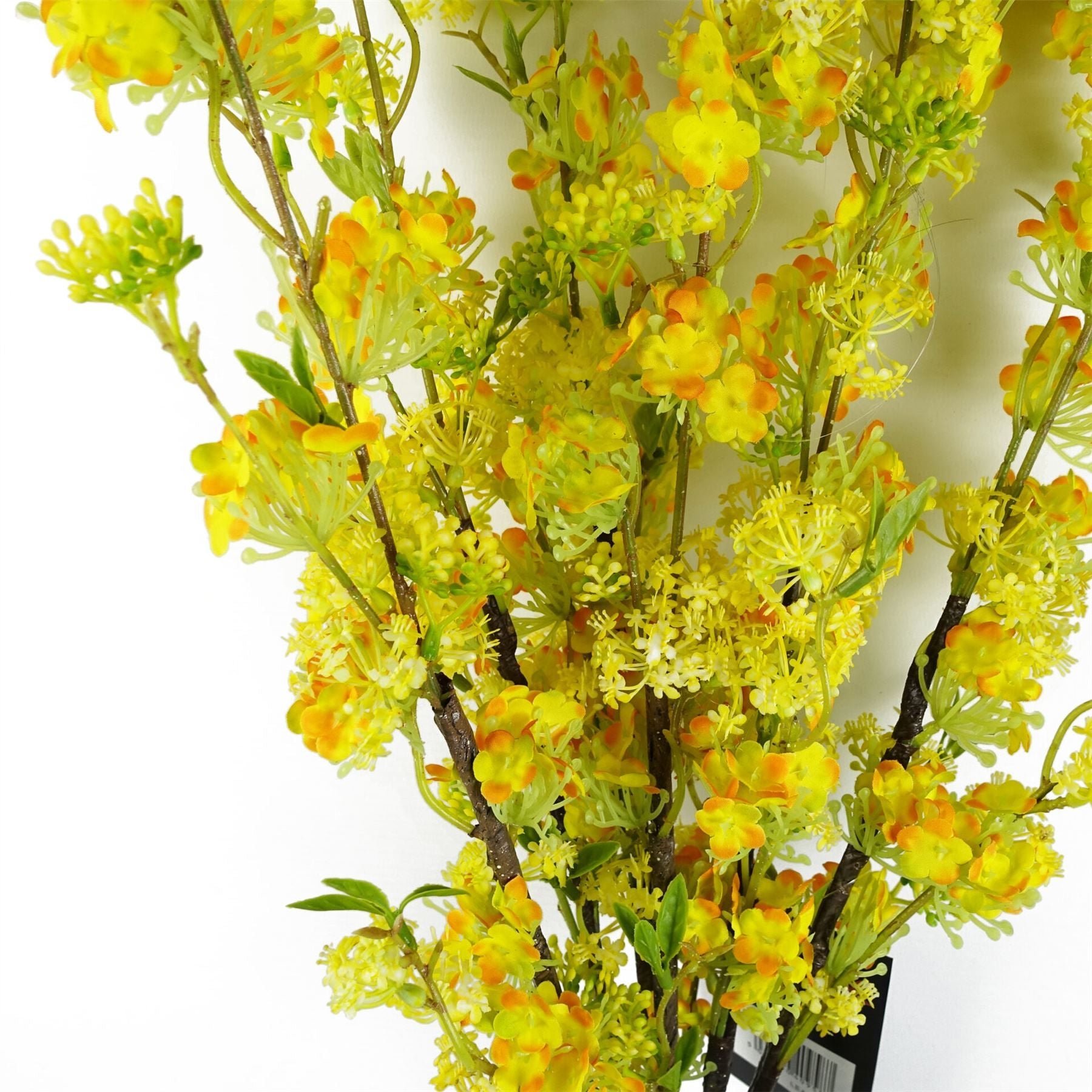 Leaf Pack of 6 Yellow Blossom Spray Stems, 100cm