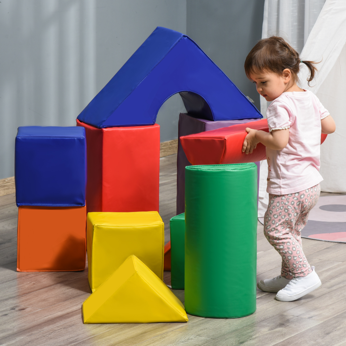 11-Piece Kids Soft Foam Puzzle Blocks Learning Toy, Ages 1-3