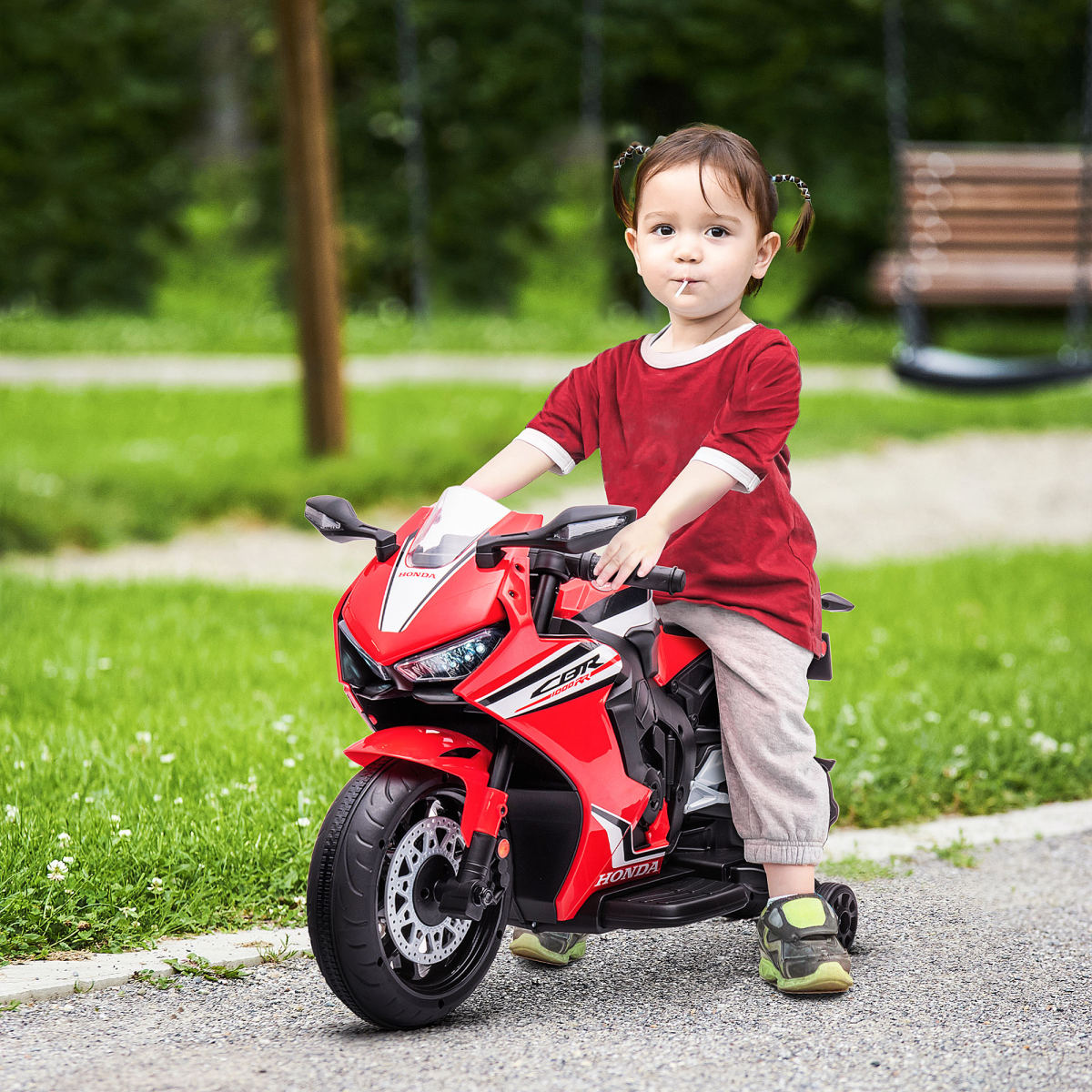 Honda Licensed 6V Kids Electric Motorbike Ride On Bike with Light and Sound for 3-5 Years