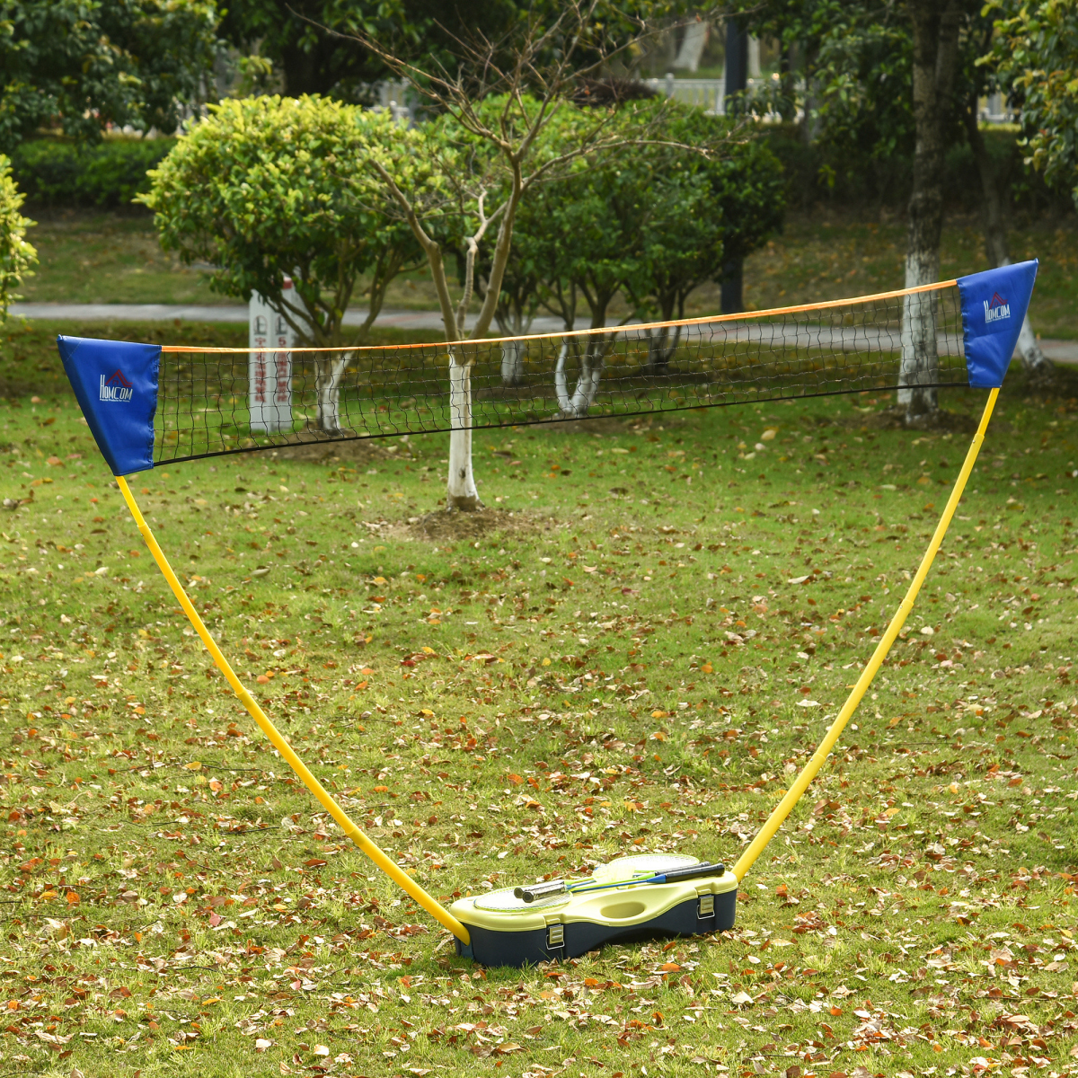 Foldable Badminton Net Set with Carry Case, 2 Rackets, 2 Shuttlecocks