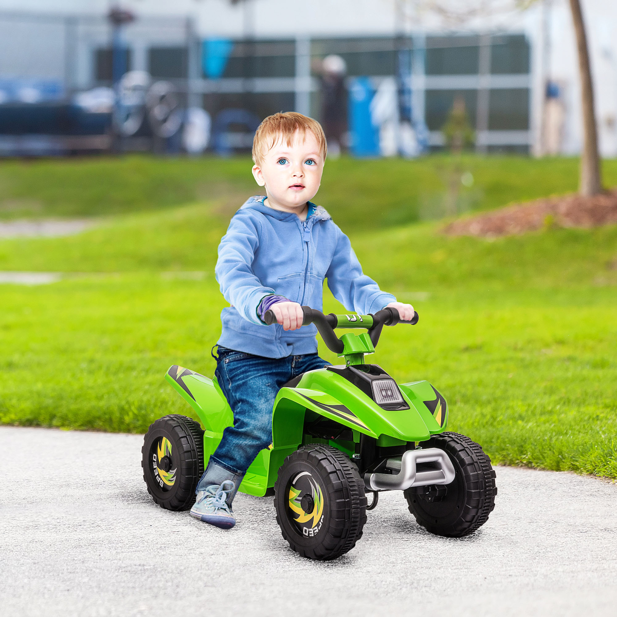 HOMCOM 6V Kids Ride-On Car with Big Wheels, 18-36 Months, Green