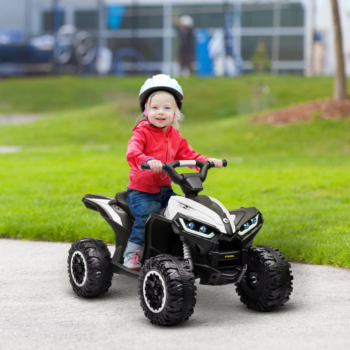 12V Electric Kids Quad Bike Ride-On ATV with LED Lights, Music & Horn