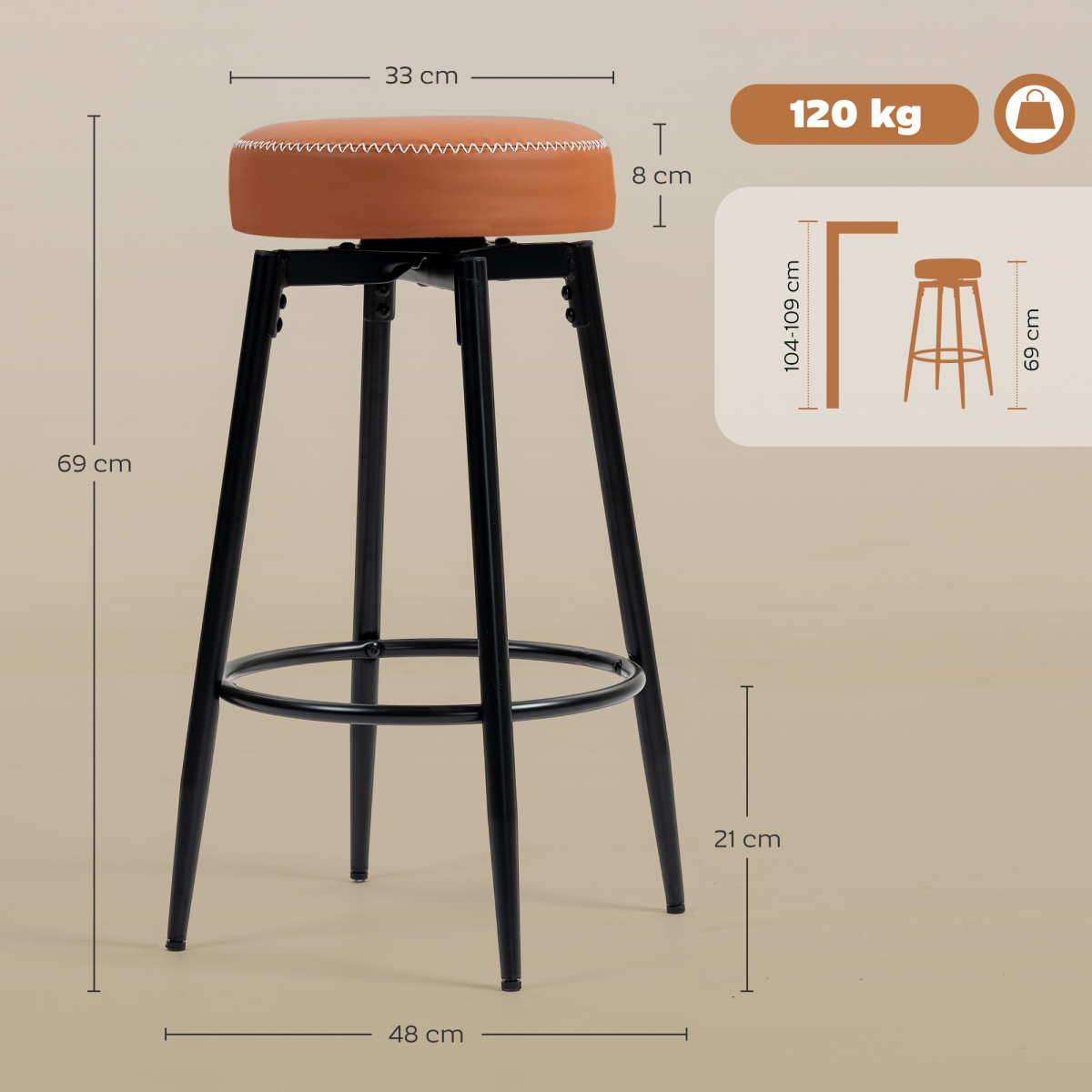 Height bar stool