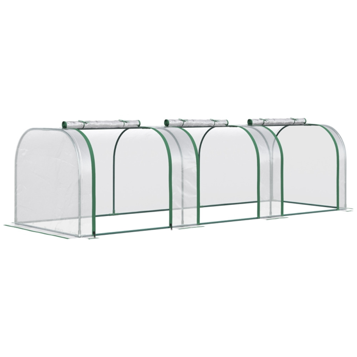 Mini Greenhouse with Steel Frame, PVC Cover and Roll-Up Doors