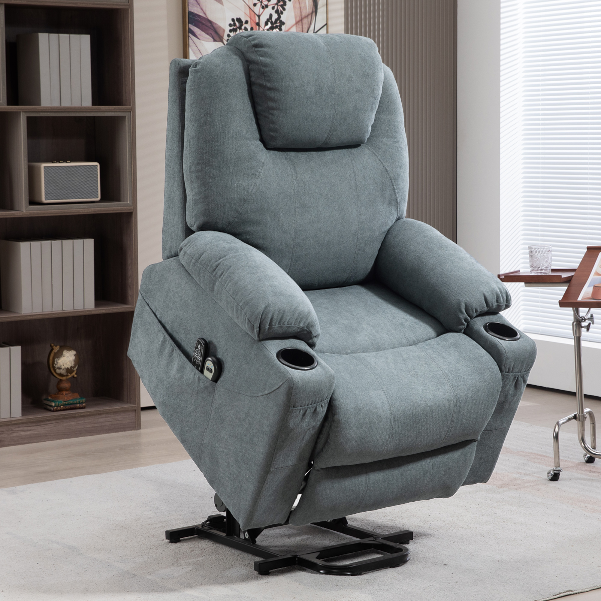 HOMCOM Lift Recliner Chair with Vibration Massage & Heat, Grey