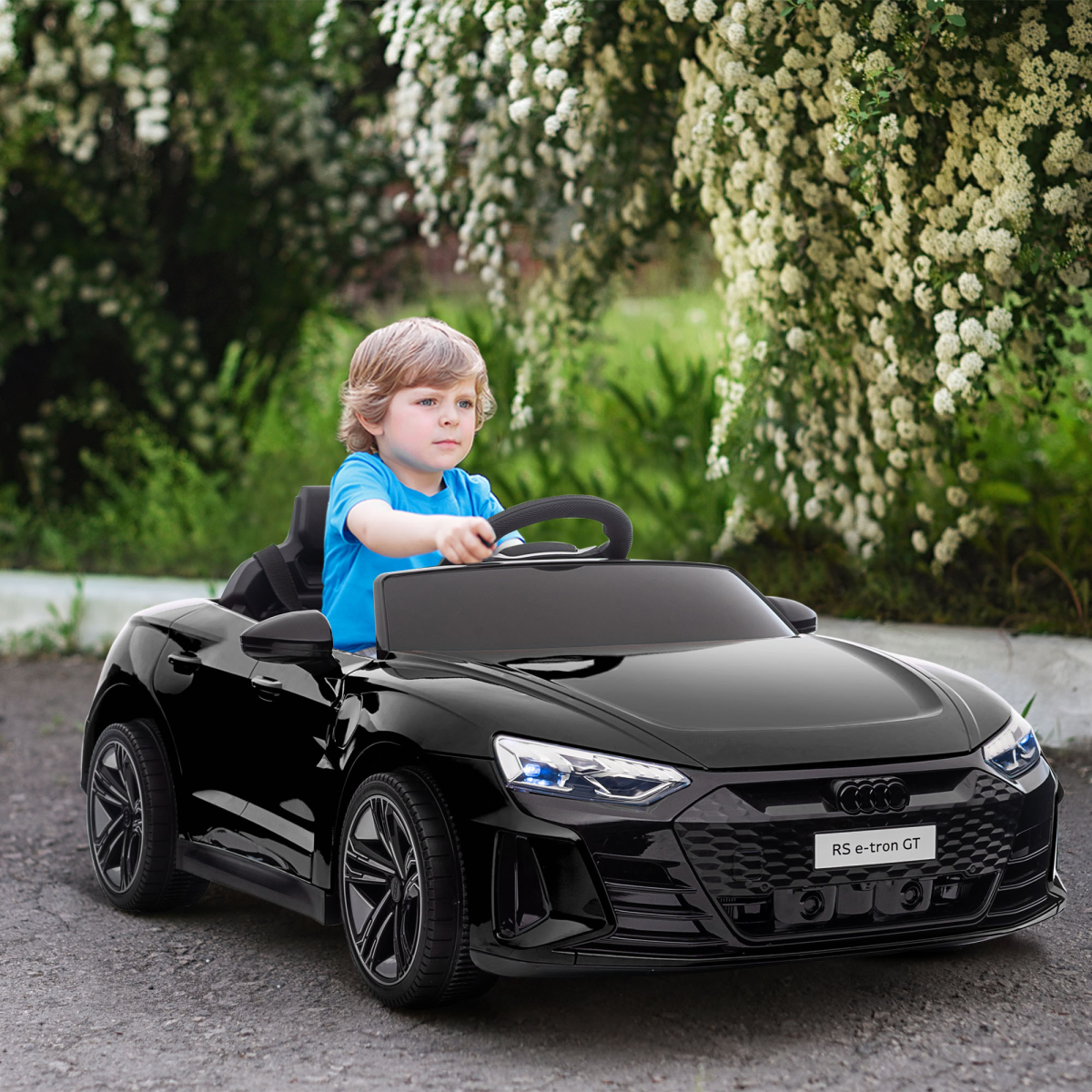 HOMCOM Audi RS e-tron GT 12V Kids Electric Ride-On Car with Remote, Black