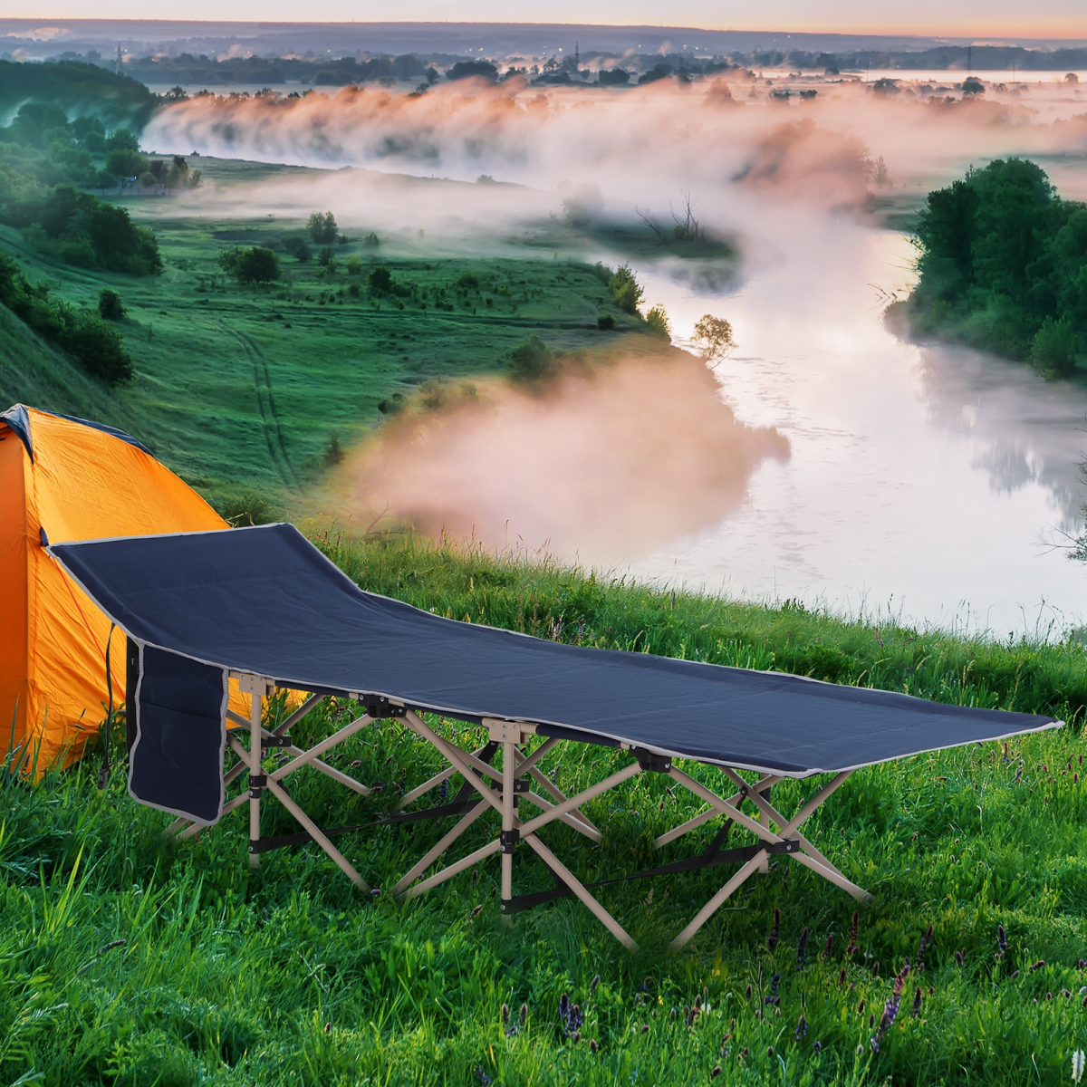 Portable Folding Camping Cot with Carry Bag, Blue