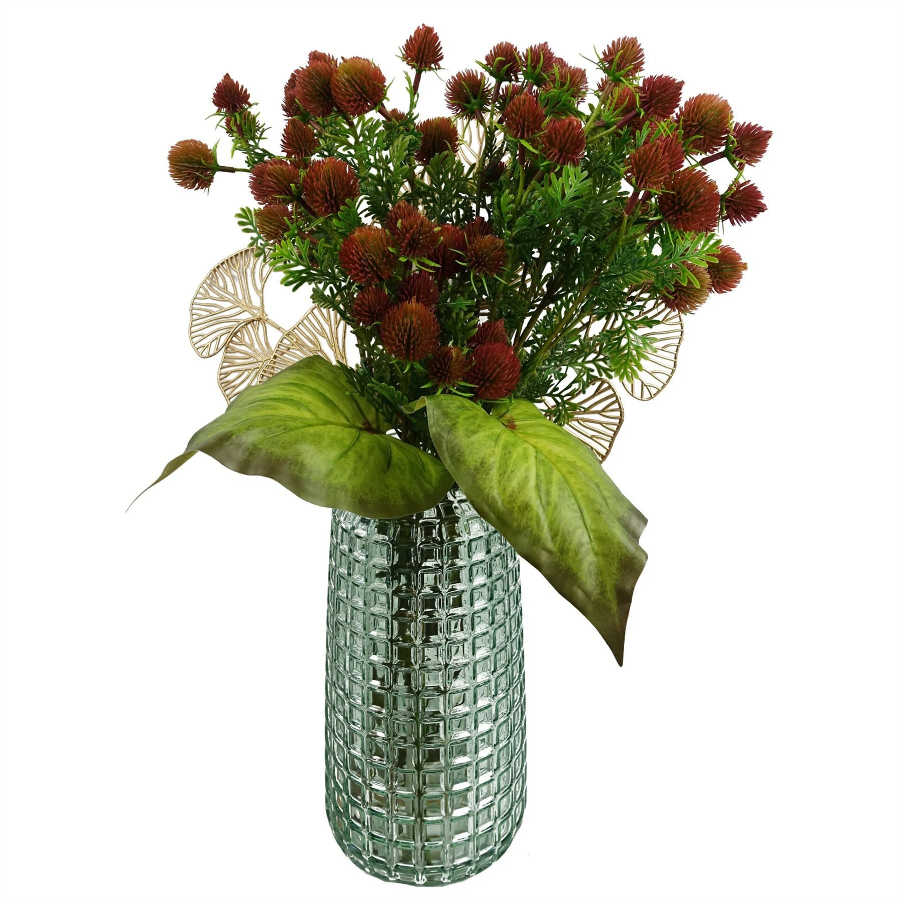 65cm Gold Leaf Wired Floral Arrangement Decoration