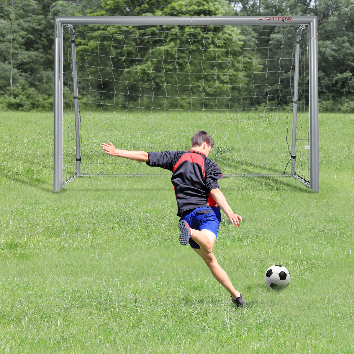 SPORTNOW 8ft x 5ft Football Goal with Weather-Resistant Net and Powder-Coated Metal Frame
