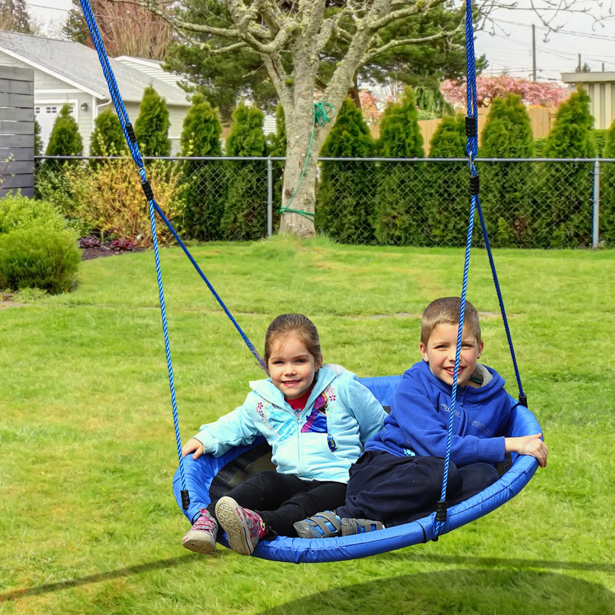 100cm Kids Nest Swing Seat, Round Playground Swing, 100kg Capacity