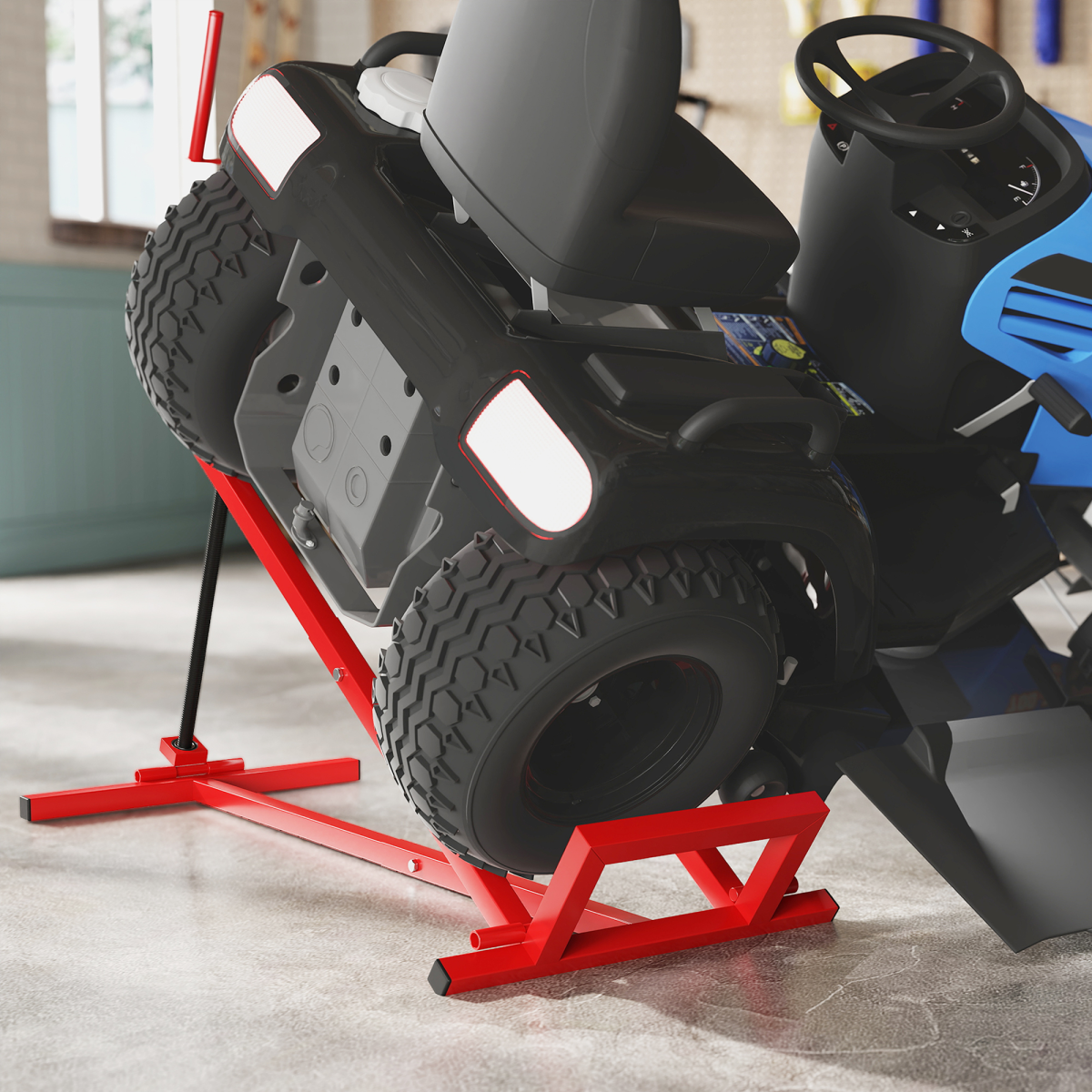 HOMCOM Foldable Steel Lawn Mower & ATV Maintenance Lift, 400 kg