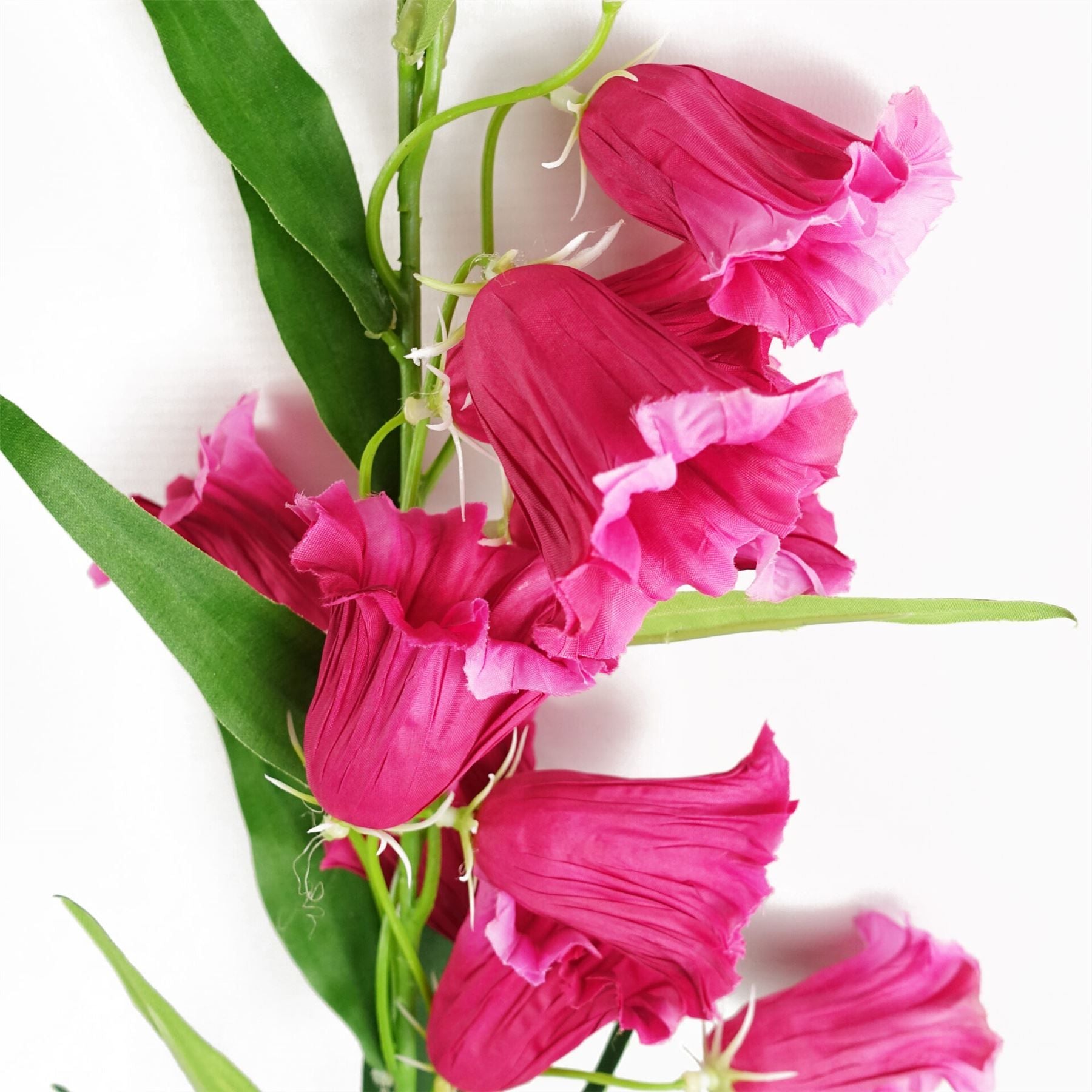 Leaf Pack of 6 100cm Trumpet Artificial Flower Stems Fuchsia Pink