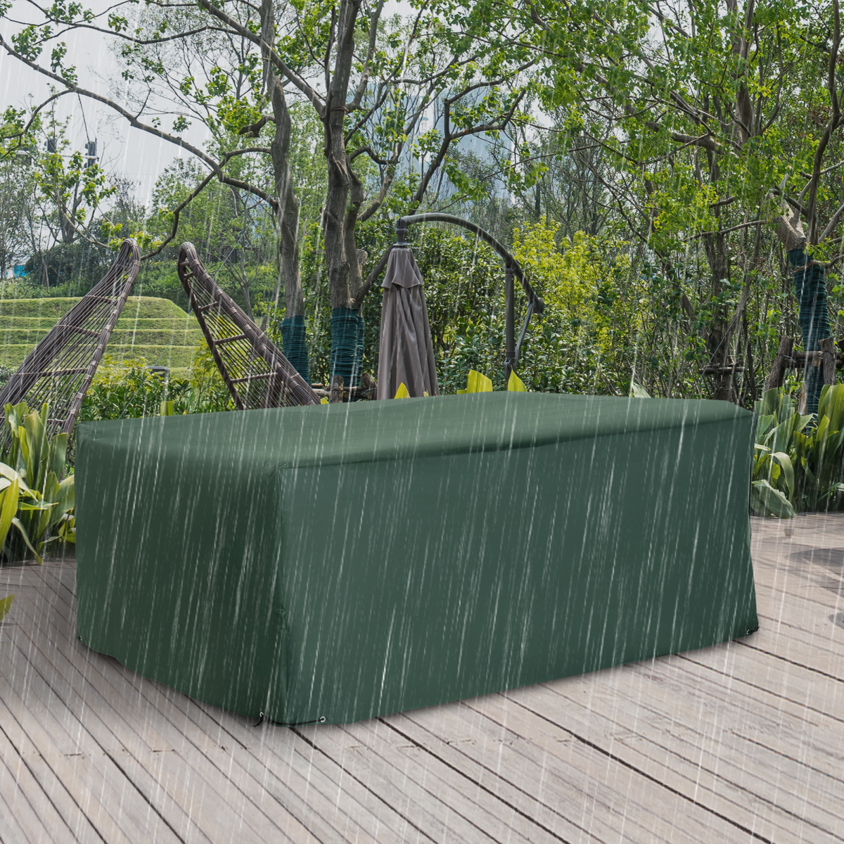 Outsunny Furniture Cover for Large Patio Sets, 222 x 155 x 67 cm, Green