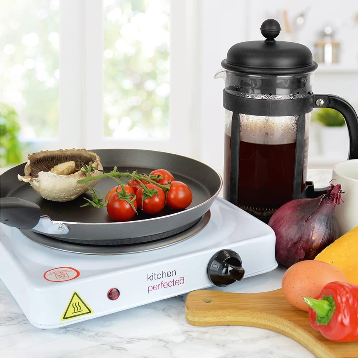 KitchenPerfected 1500W Stainless Steel Single Hotplate