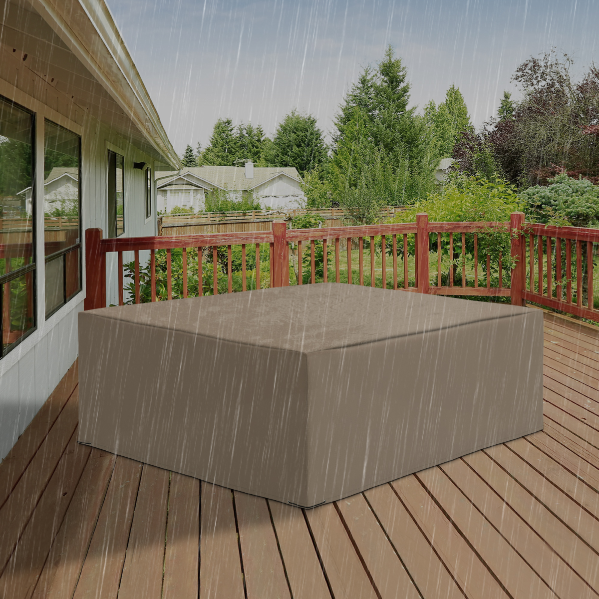 275 x 205cm Outdoor Furniture Cover, Water and UV Resistant, Beige, Suitable for Outsunny 01-0706