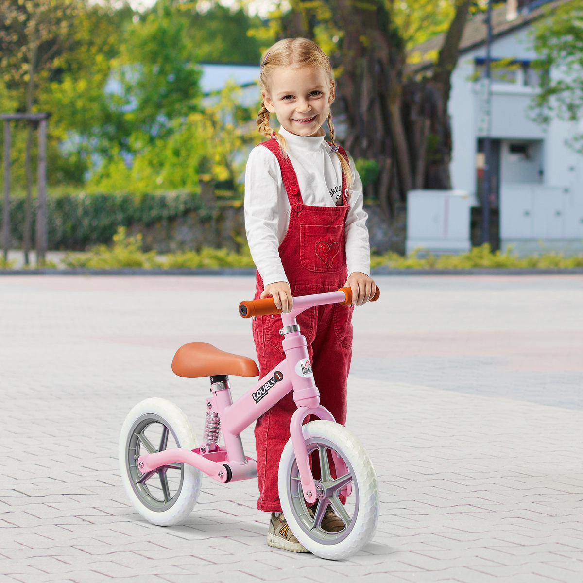 HOMCOM Kids Balance Bike with Adjustable Seat, No Pedal, Ages 2-5 Years