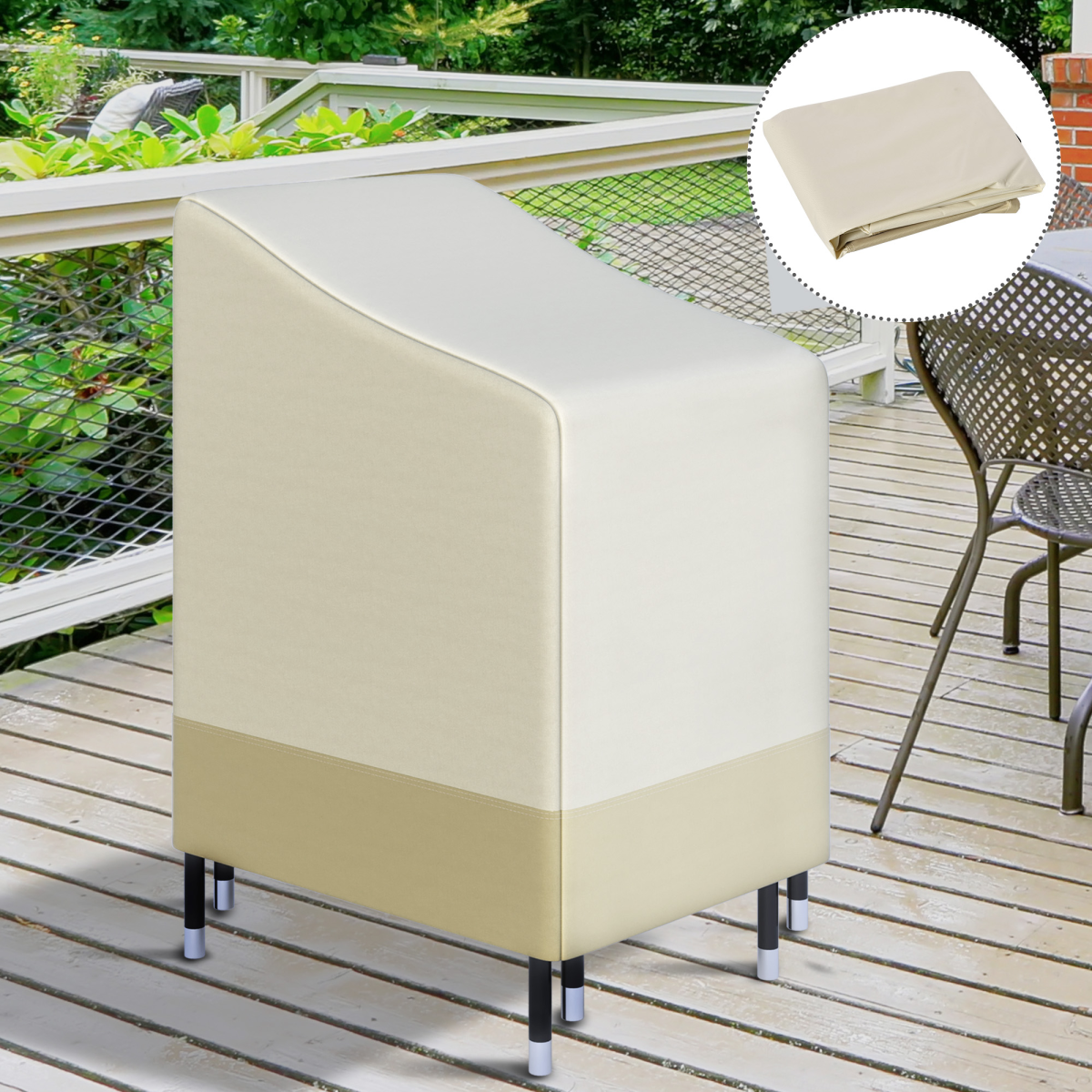 Outsunny Waterproof Garden Wicker Chair Cover 115 x 70 x 90cm