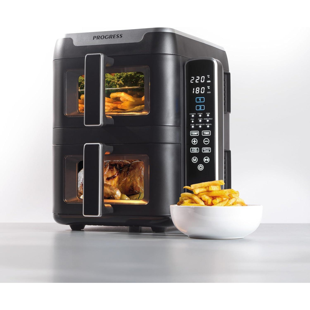 Progress Dual-Tier 9L Digital Air Fryer 2400W