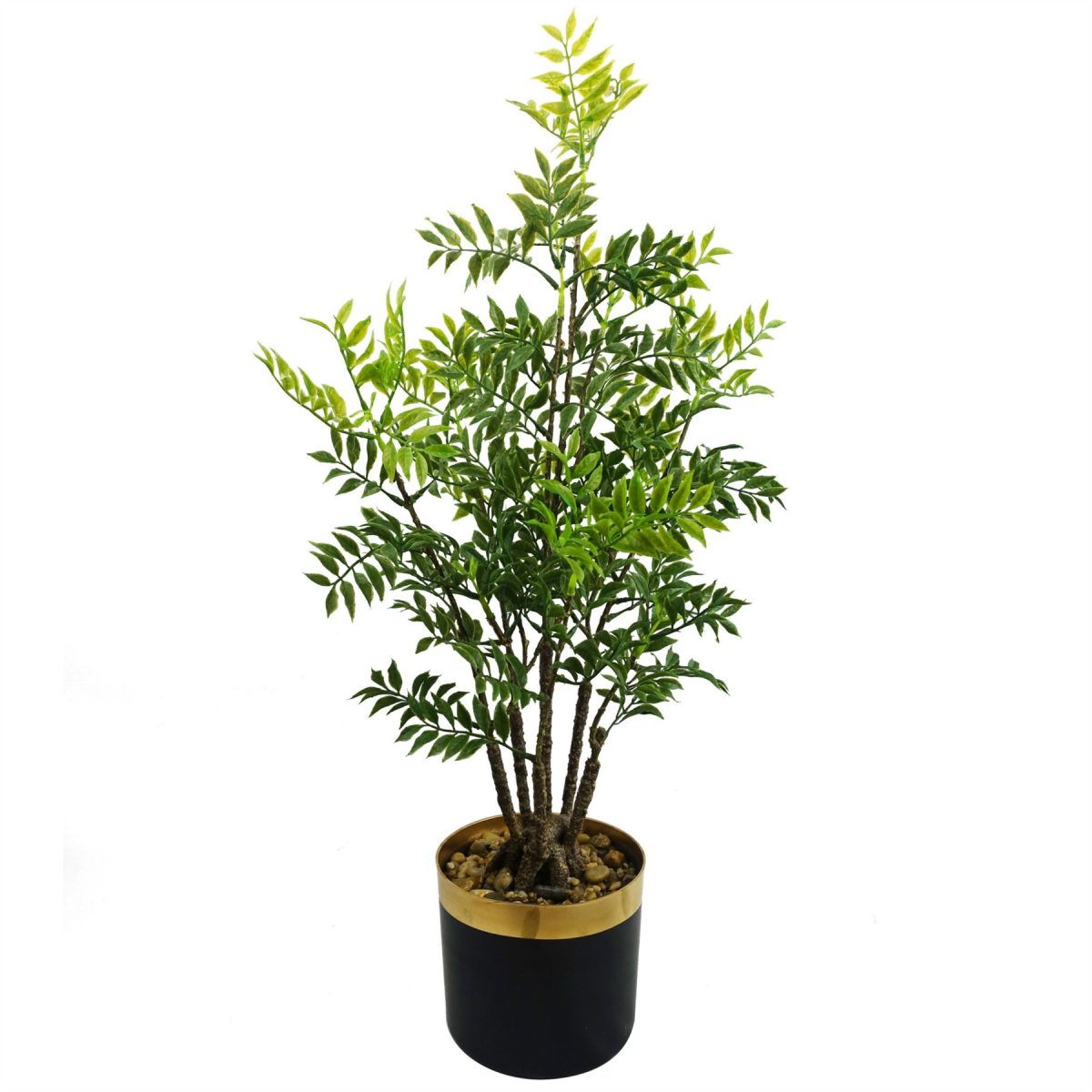 Leaf 60cm Artificial Nandina Bonsai Ficus Tree in Plastic Pot