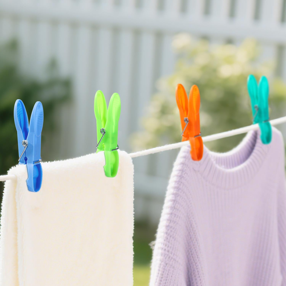 Vinsani 52 Pack Plastic Clothes Pegs, Multicoloured Washing Pegs