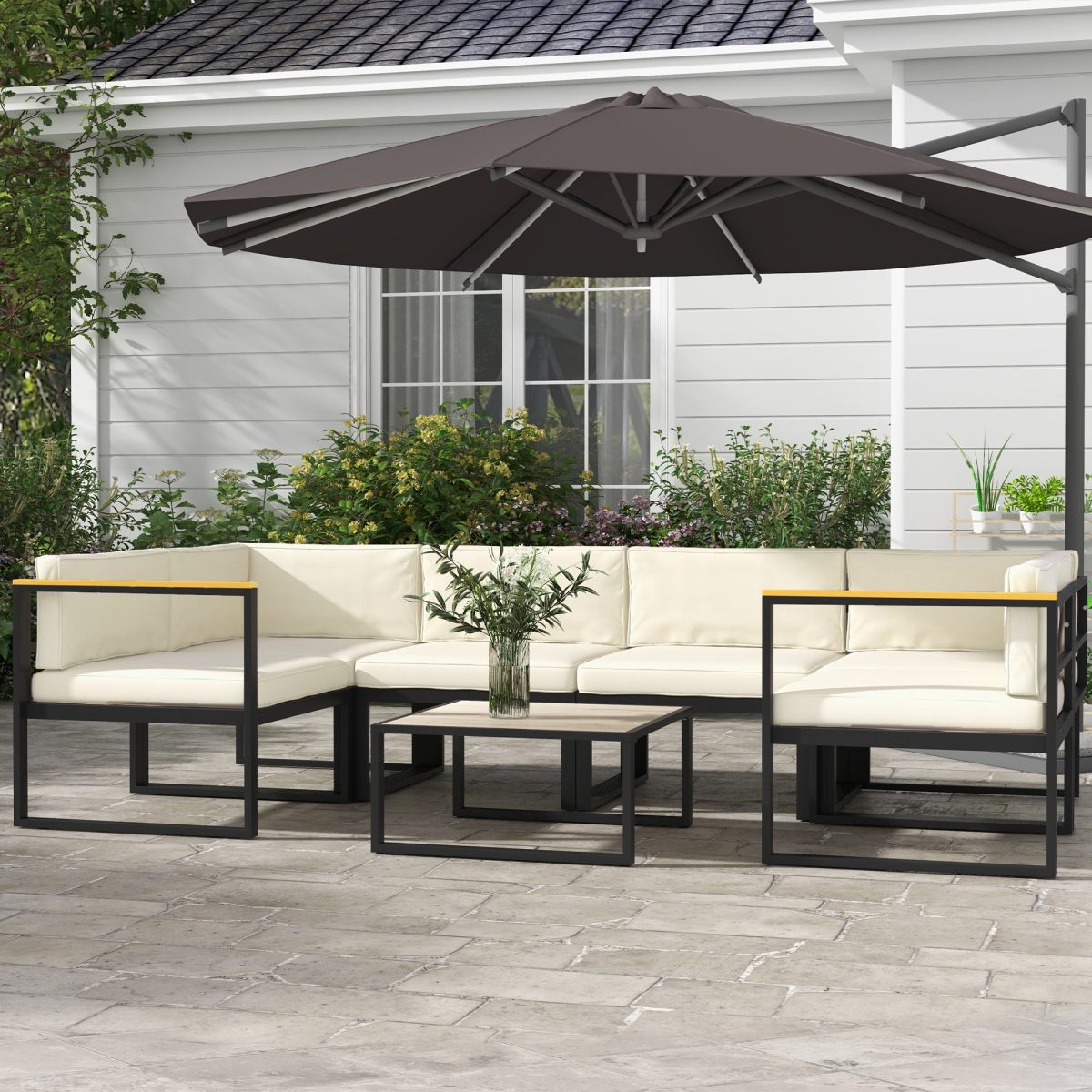 Outsunny Replacement Cushions for Outdoor Furniture Garden Seat Cushion Pad