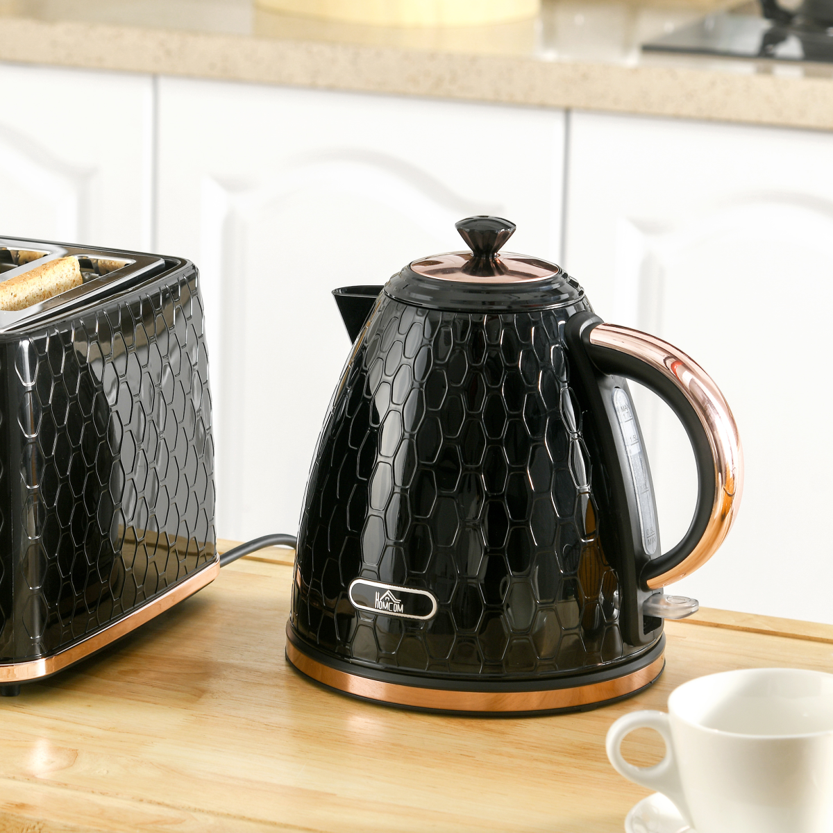 HOMCOM 1.7L 3000W Electric Kettle, Fast Boil, Auto Shut-Off, 360° Base