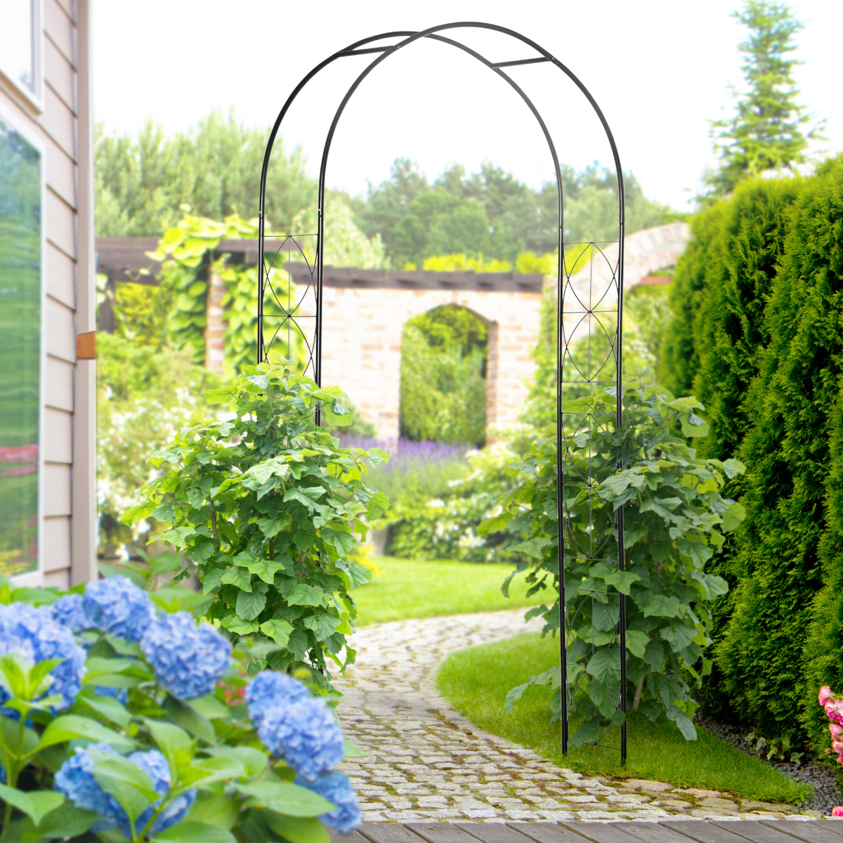 Metal Garden Arch Trellis for Climbing Roses and Plants