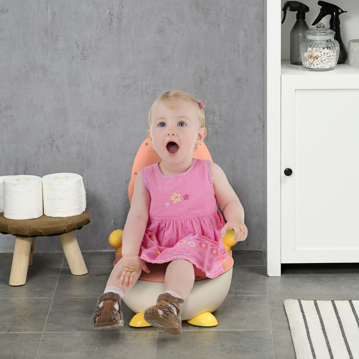 ZONEKIZ Infant Potty Training Toilet with Splash Guard, Non-Slip Feet