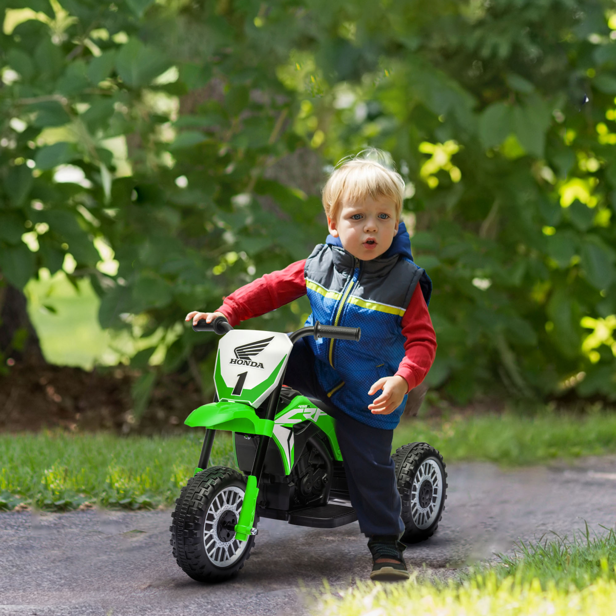 HOMCOM Honda CRF450RL 6V Kids Electric Motorbike with Horn, Green