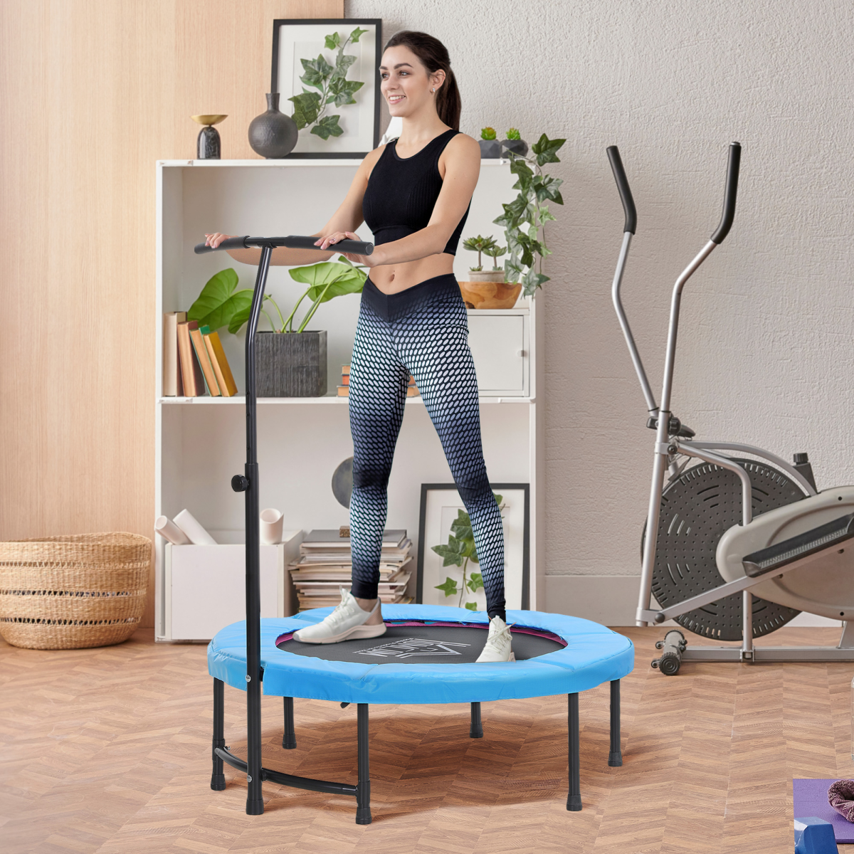 40in Kids & Adult Mini Trampoline Rebounder with Handle, Fitness
