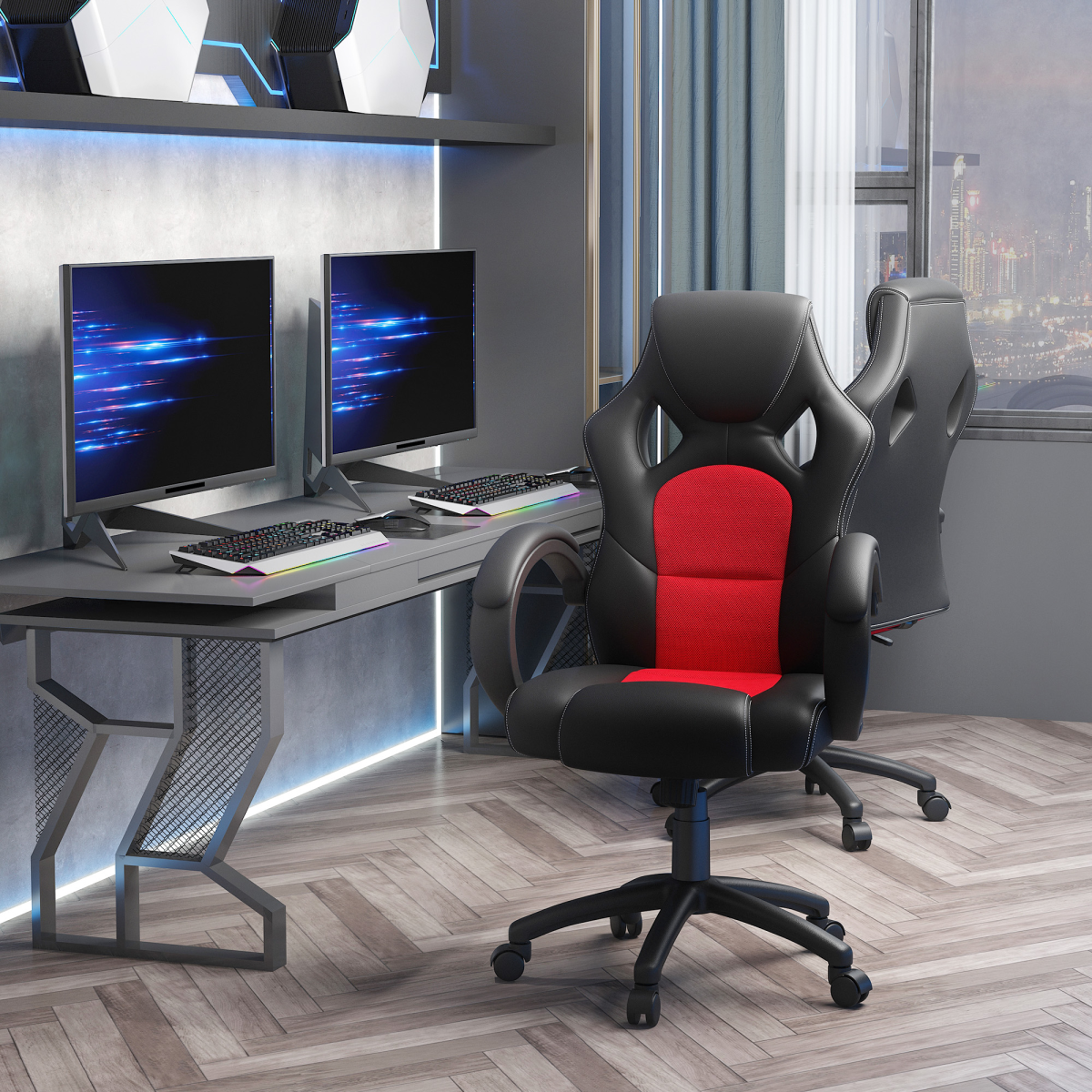 Vinsetto Executive Swivel Office Gaming Chair, PU Leather, Black