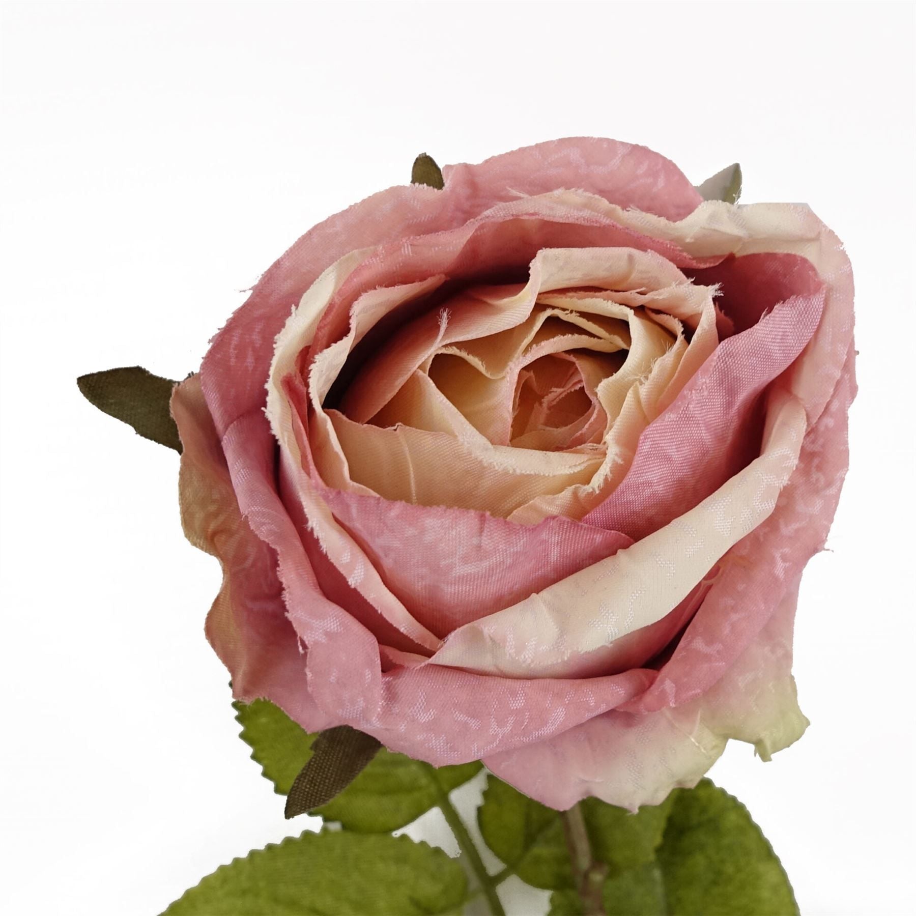 Leaf 70cm Artificial Light Pink Silk Rose Stem