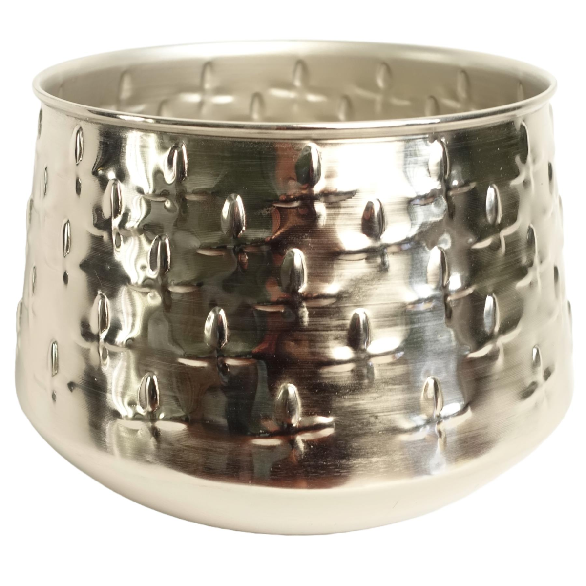 Leaf 24cm Silver Cross Metal Planter