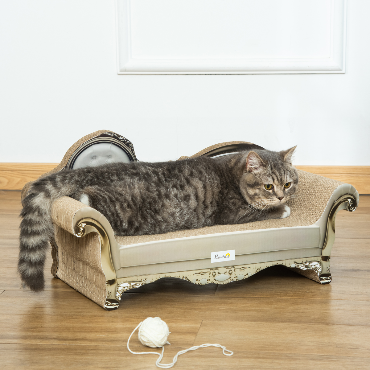 Cat Scratching Bed Sofa with Catnip, Retro Style, No Assembly