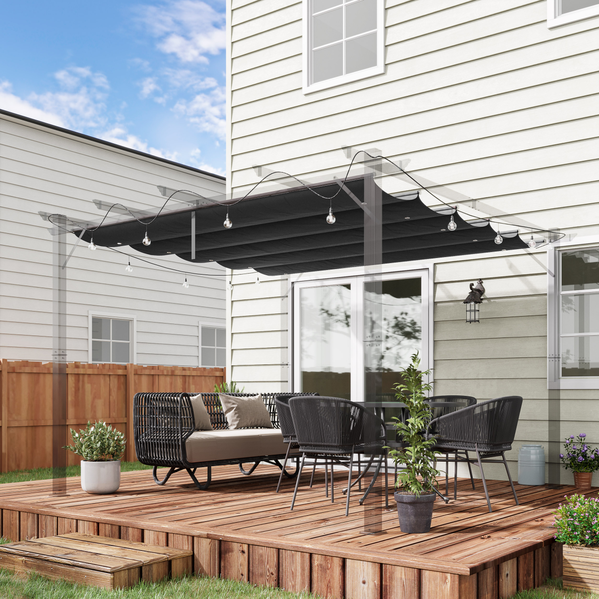Outsunny Replacement Canopy for 3 x 3m Pergola, Grey