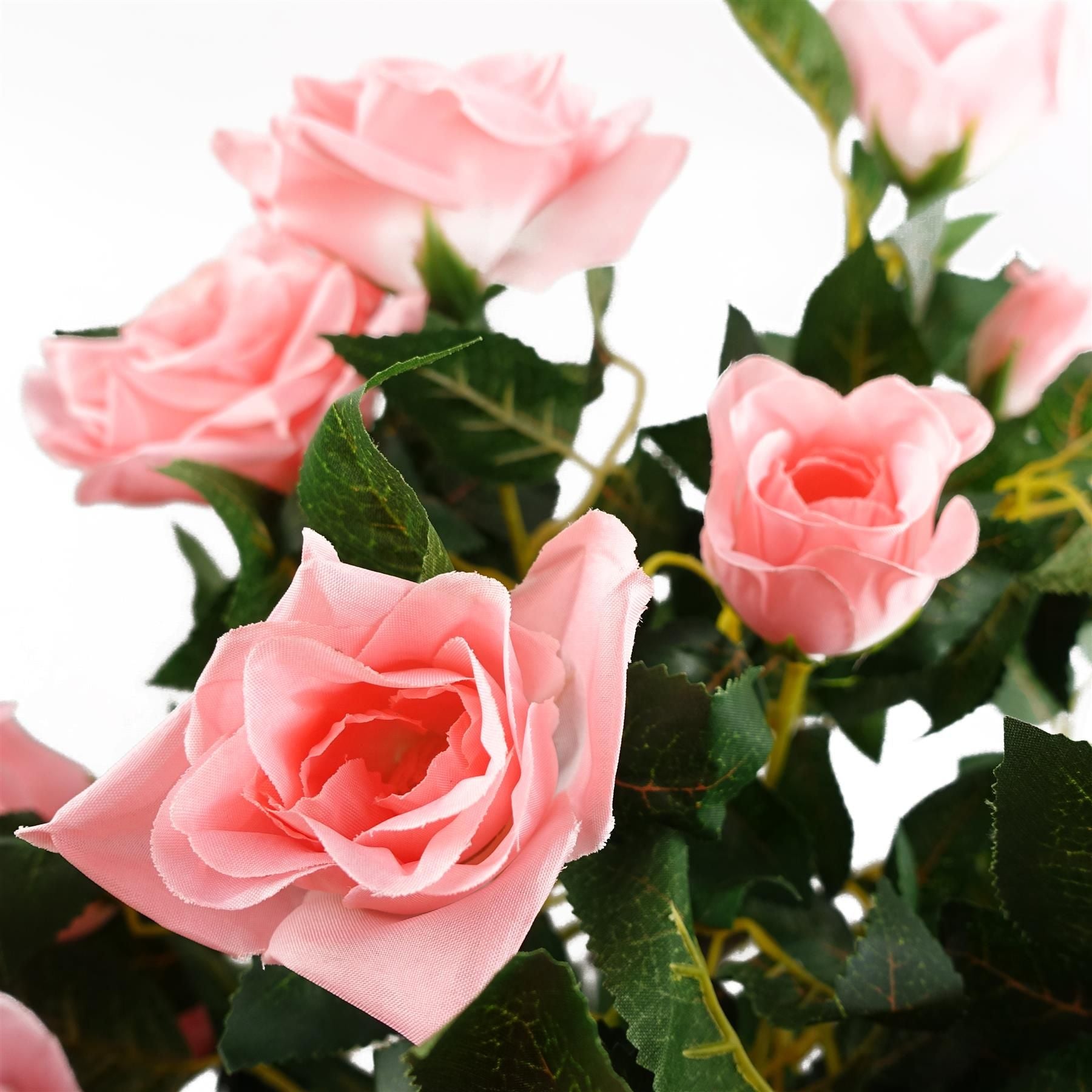 Leaf Artificial Pink Rose Tree 90cm with Twisted Trunk Detail, Weighted Pot, Wedding Decor