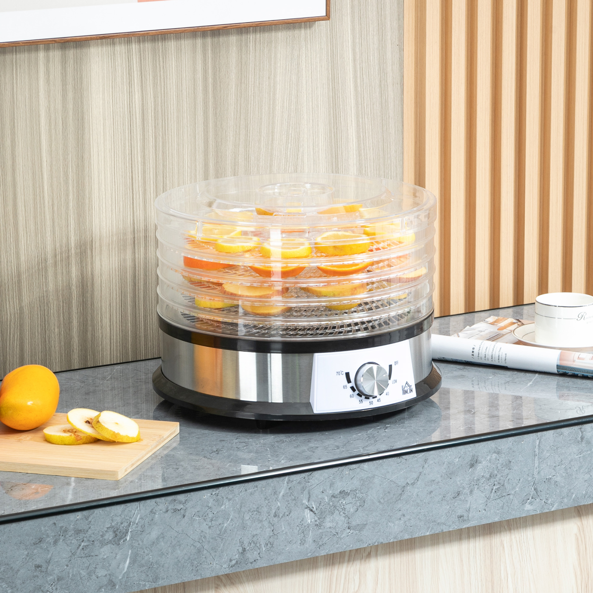 HOMCOM 5-Tier Food Dehydrator, 250W Stainless Steel Dryer