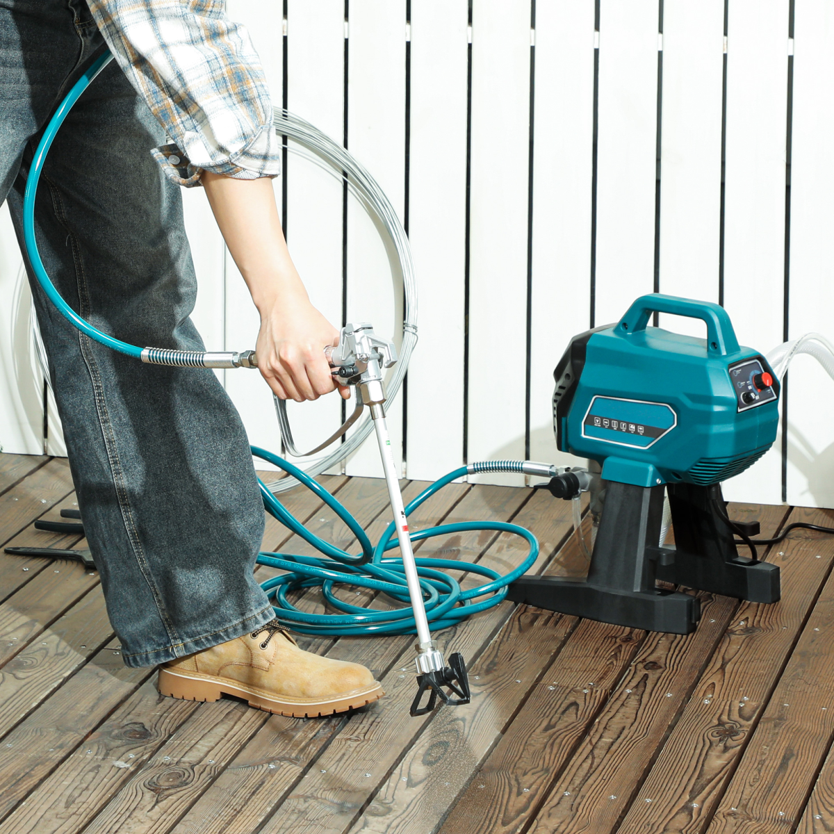 HOMCOM Airless Paint Sprayer, 200 Bar Wall Spray Gun for DIY