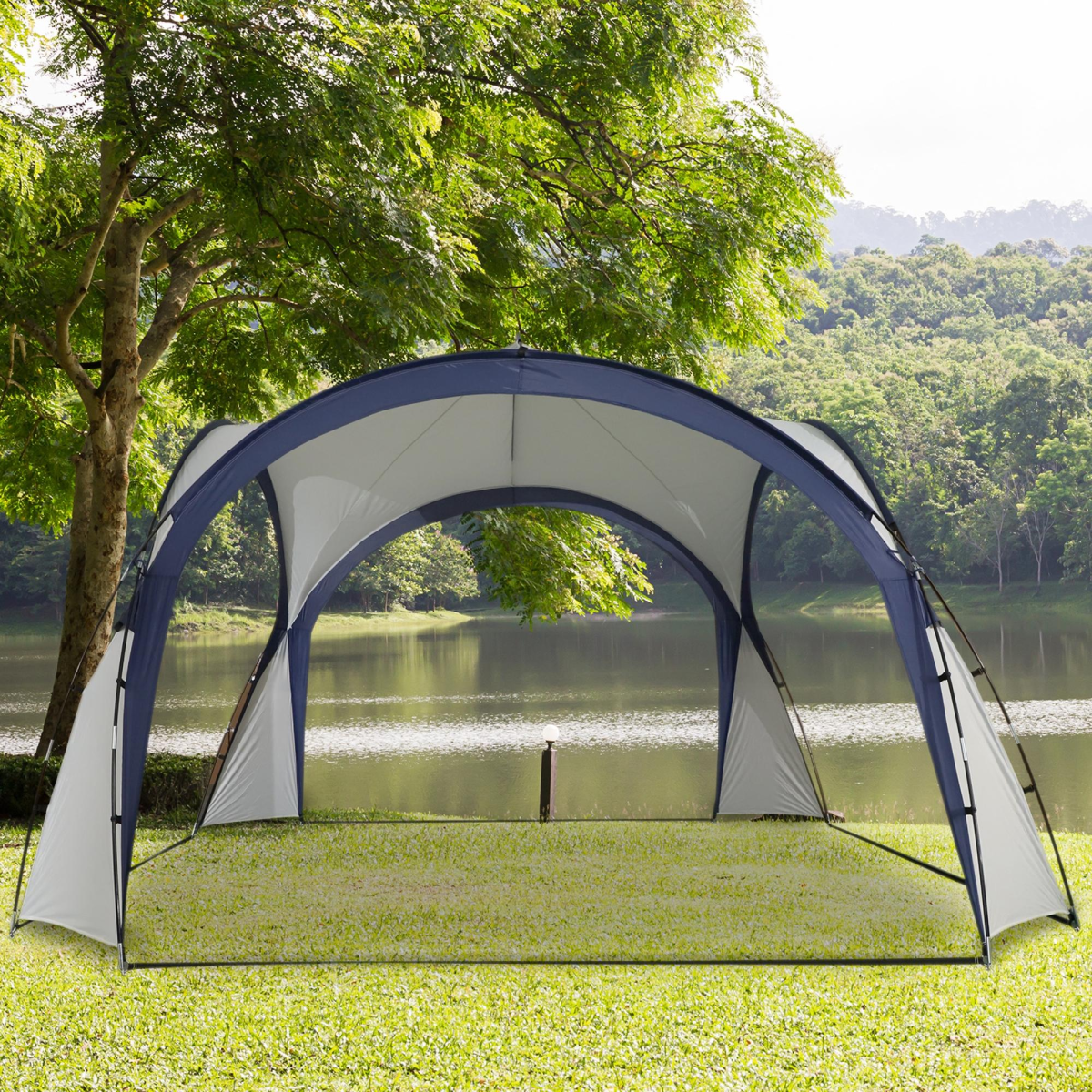 Outdoor 3.5 x 3.5 m Dome Gazebo Party Tent for Garden Events with Guy Ropes and Ground Pegs