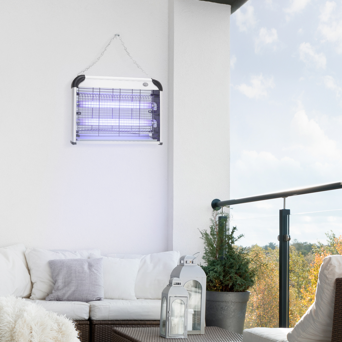Outsunny 20W Electric Mosquito Killer Fly Trap, Silver
