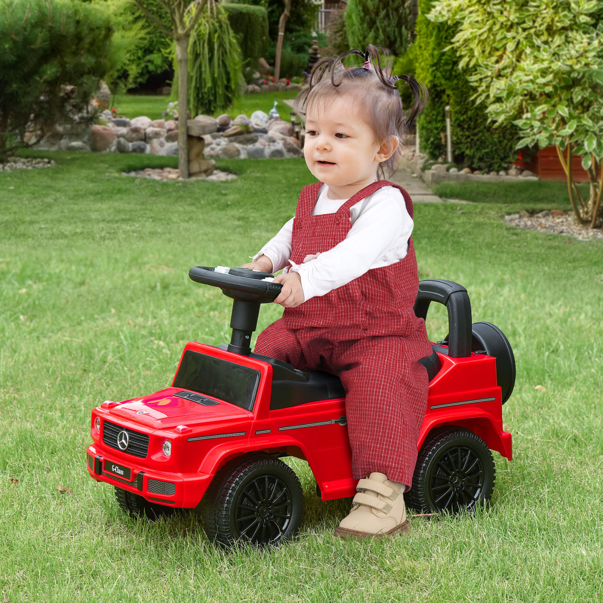 Mercedes-Benz G350 Licensed 3-in-1 Kids Ride-On Sliding Car, Red